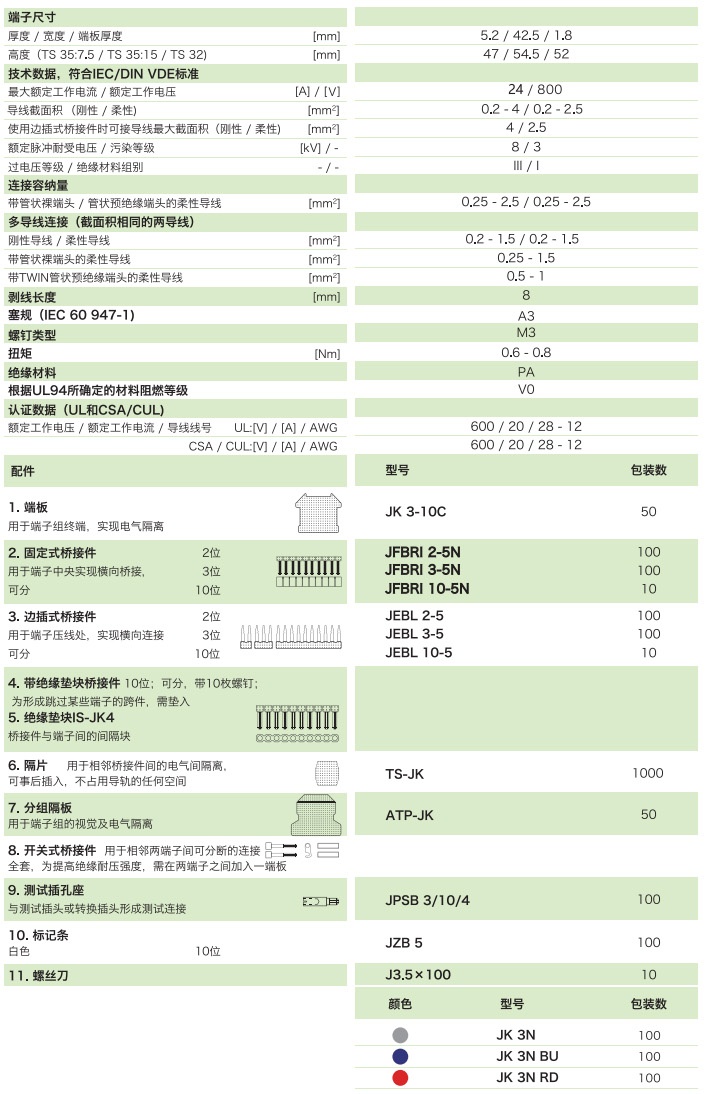 通用型接线端子JK3N